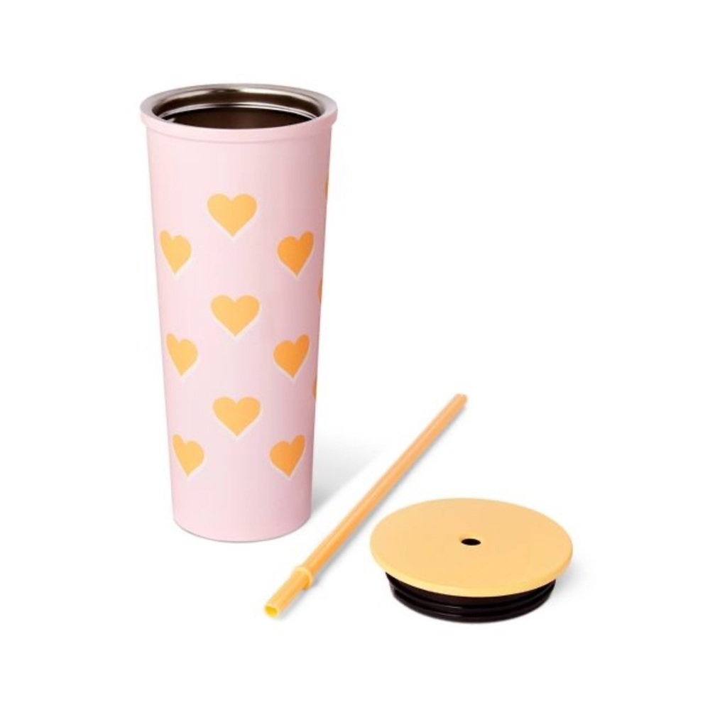 Stoney Clover Lane x Target 23oz Stainless Steel Hearts Tumbler with Straw nwt